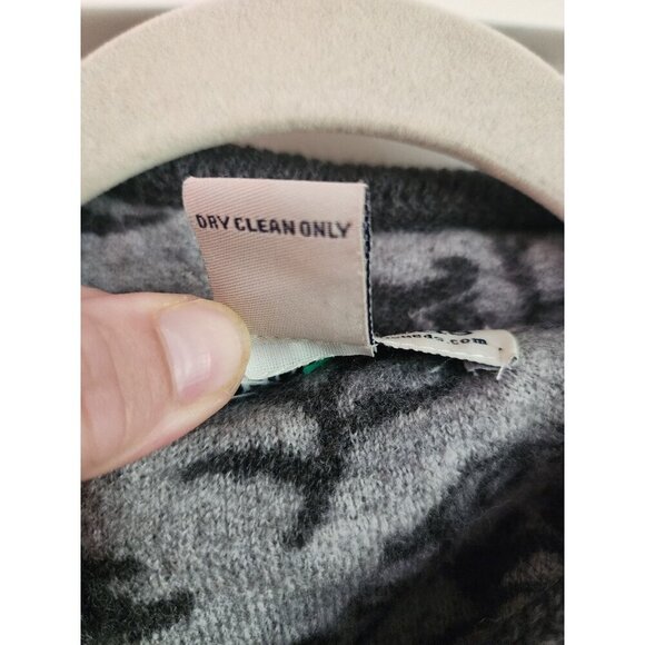 Appleseeds Wool Cardigan Women Sz 20 Grey Floral Grannycore Warmth Work - Picture 4 of 8